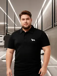Men's Plus Size Short Sleeve Shirt, Ice Silk Polo, Loose Fit, Summer Wear, Available Up to 6xl, Casual Style, Long Length
