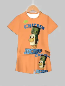 Luxury Fun Style | Kids Set, "CHICKEN JOCKEY" Full Print, Skin-friendly & Breathable 2-Piece Set