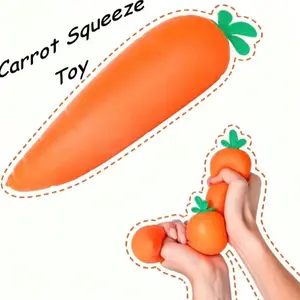 Large Carrot Squishy Filled with Flour, Soft Moldable Squeeze Fidget Toy, Fun Tactile Play, Trendy Hobby Collectible, Cute Novelty Stress Relief Gift for Fidget & Squishy Lovers