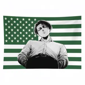levi ackerman Indoor Wall Tapestry, Inspiring Flag For Home Decor, Anime Tapestry, Wall Hanging, Large Fabric Poster, bedroom decor cool stuff for room
