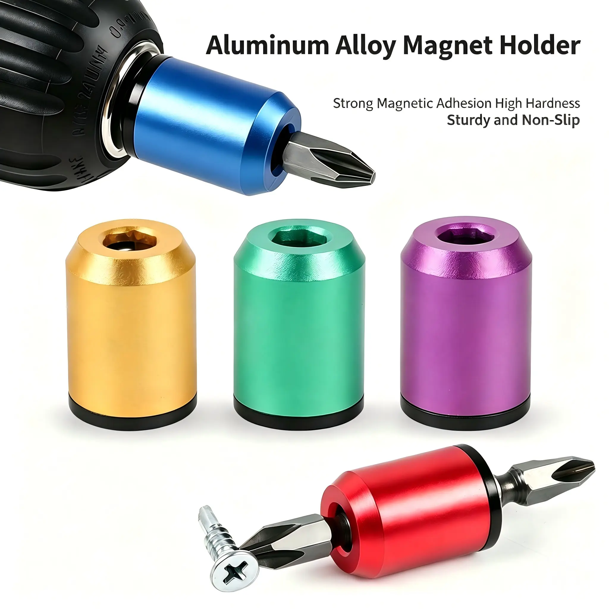 Strong Magnetic Screw Ring,Universal Magnetic Drill Bit Holder Set, Removable Household Tool for Hex Screwdriver&Power Bits-Upgrade Bit Magnetizer Ring for DIY Home Repair (1/2/5 Pcs)
