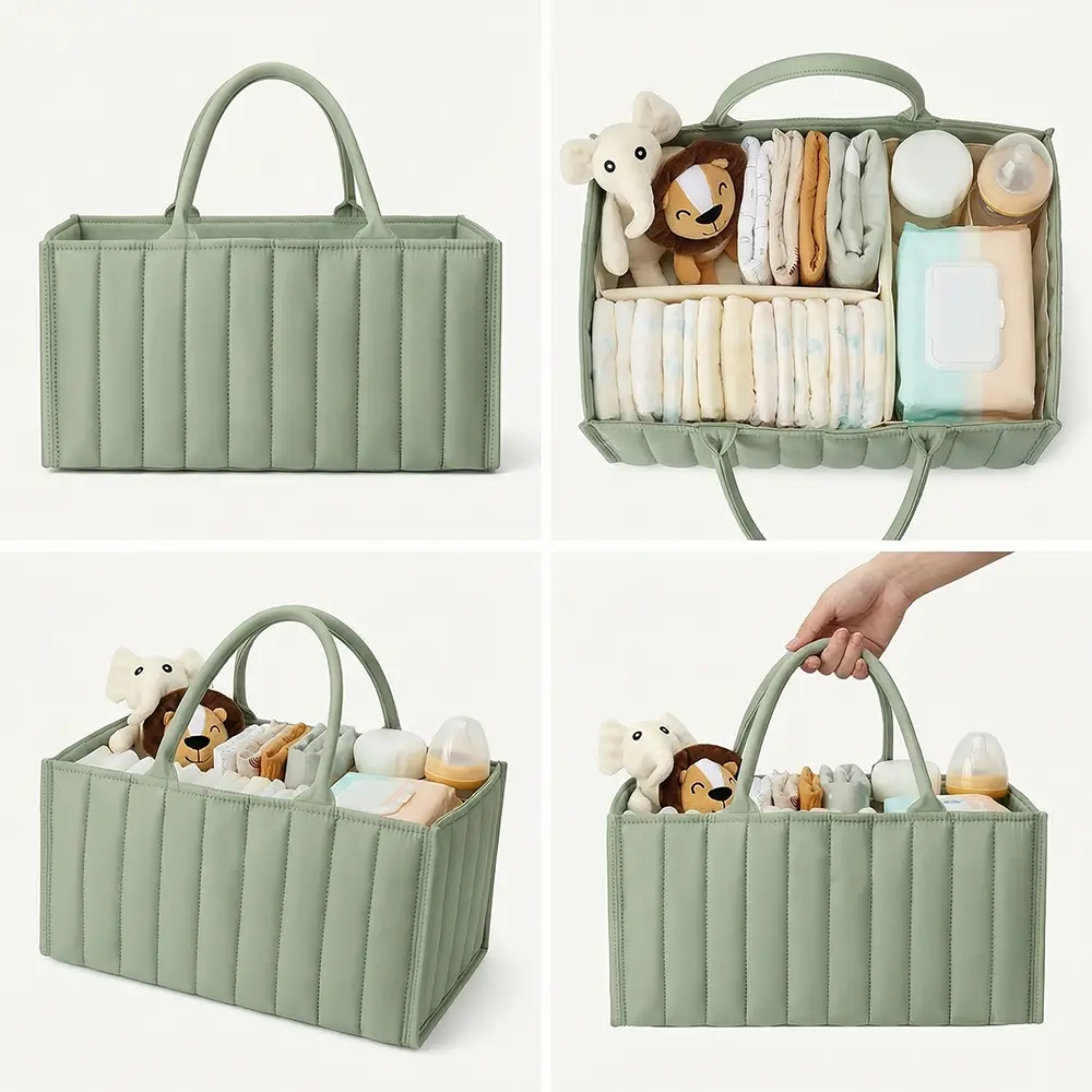 Baby Diaper Basket, Fashion Baby Diaper Bed Storage Rack, Diaper Storage Basket, Newborn Gift List Must-Have Baby Gift, Diaper Tote Bag, Diaper Bag Organizer ()