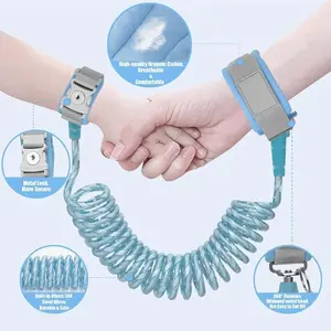 SleekHush 2m Lockable Spring Cord Anti-Lost Wristband - Rotating Headlock, Safety Belt, Key Ring Slot, Stainless Steel - Travel Essentials, Registration Gift, Outdoor Safety Gear