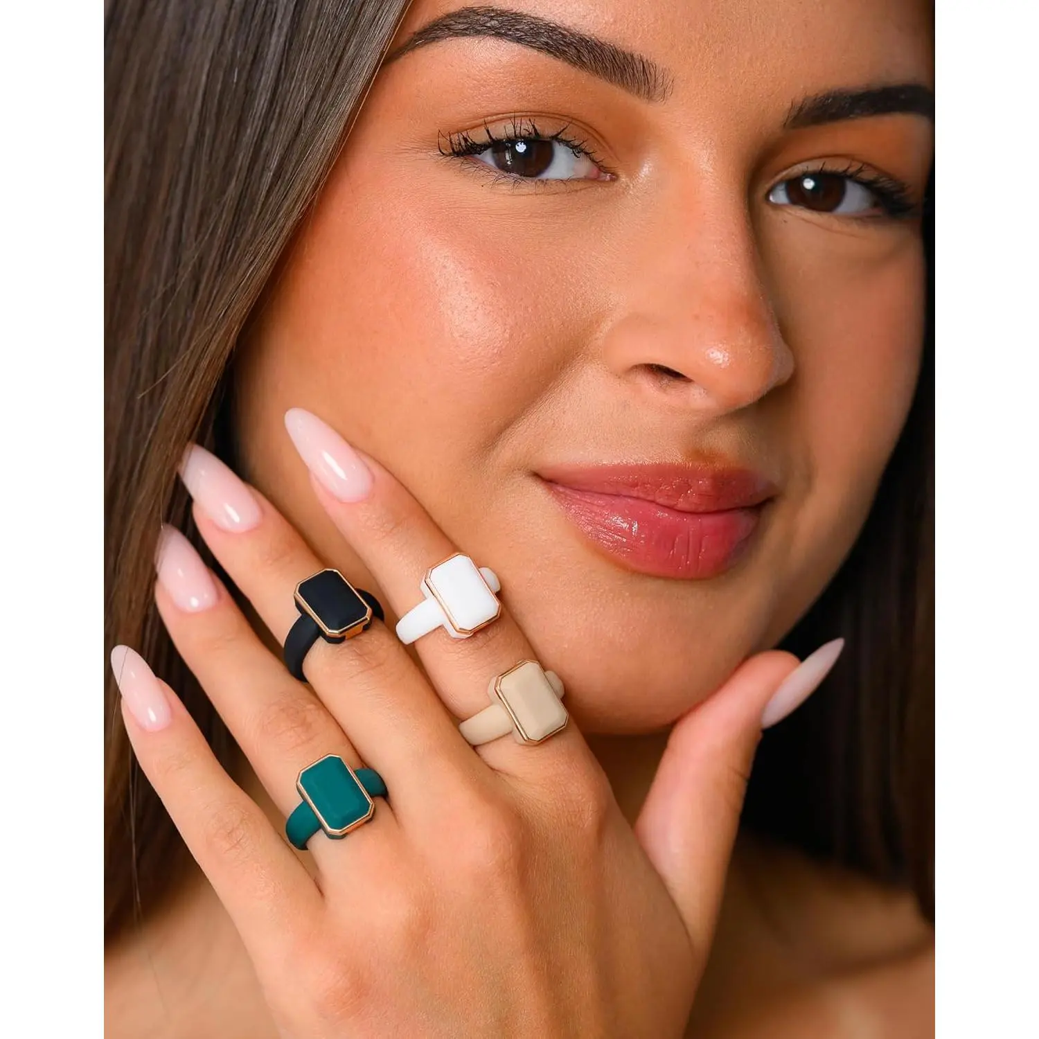 Women's Silicone Rings - Anniversary Ring or Promise Ring for Her - Emerald Rubber Wedding Bands Women - Patented Design Women's Silicone Rings - Anniversary Ring or Promise Ring for Her - Emerald Rubber Wedding Bands Women - Patented Design