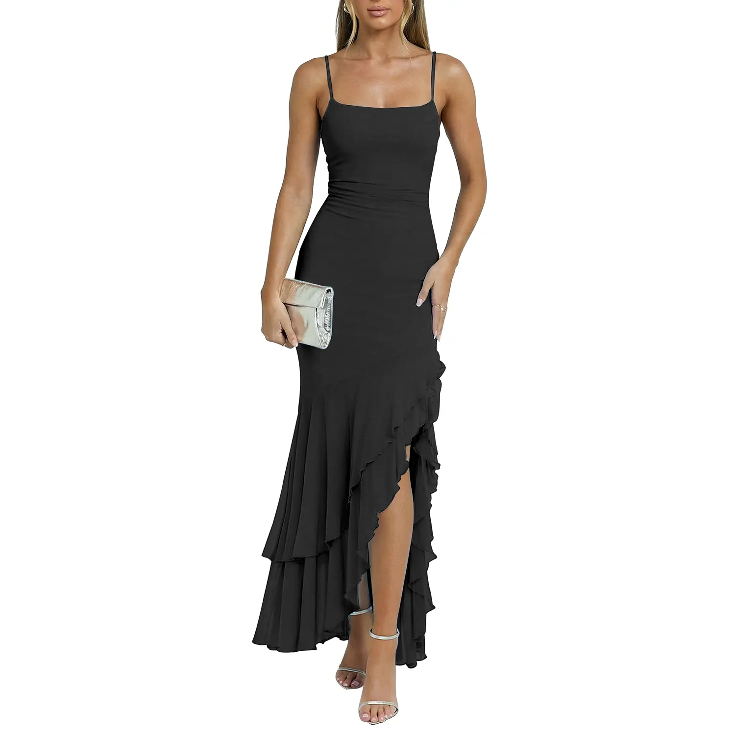 Kaximil Women's 2026 Sexy Ruched Maxi Dress - Snatched Fit Spaghetti Strap Ruffle Mermaid Hem - Elegant Wedding Guest, Prom, Cocktail & Formal Night Party Long Dress Breathable Mesh Fabric Smooth Womenswear - TikTok Shop Kaximil Women's 2026 Sexy Ruched Maxi Dress - Snatched Fit Spaghetti Strap Ruffle Mermaid Hem - Elegant Wedding Guest, Prom, Cocktail & Formal Night Party Long Dress Breathable Mesh Fabric Smooth Womenswear - TikTok Shop