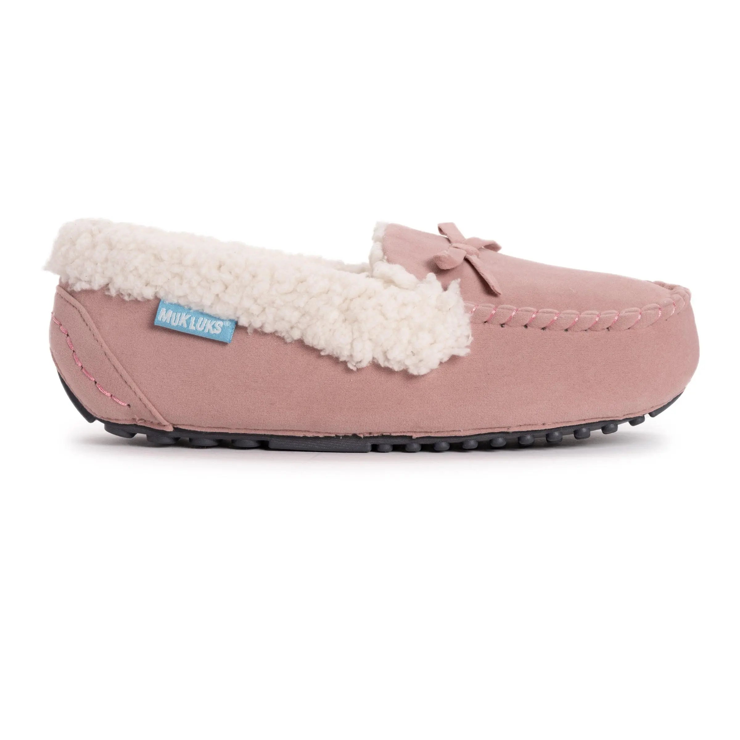 Muk Luks Women's Jaylah Classic Moccasin Slippers, Soft Polyester Fur Lined Slip On with Foam Insoles and an Indoor/Outdoor Sole, Footwear, Flat Sole
