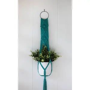 Macrame Plant Hanger - Sierra - Aquamarine
