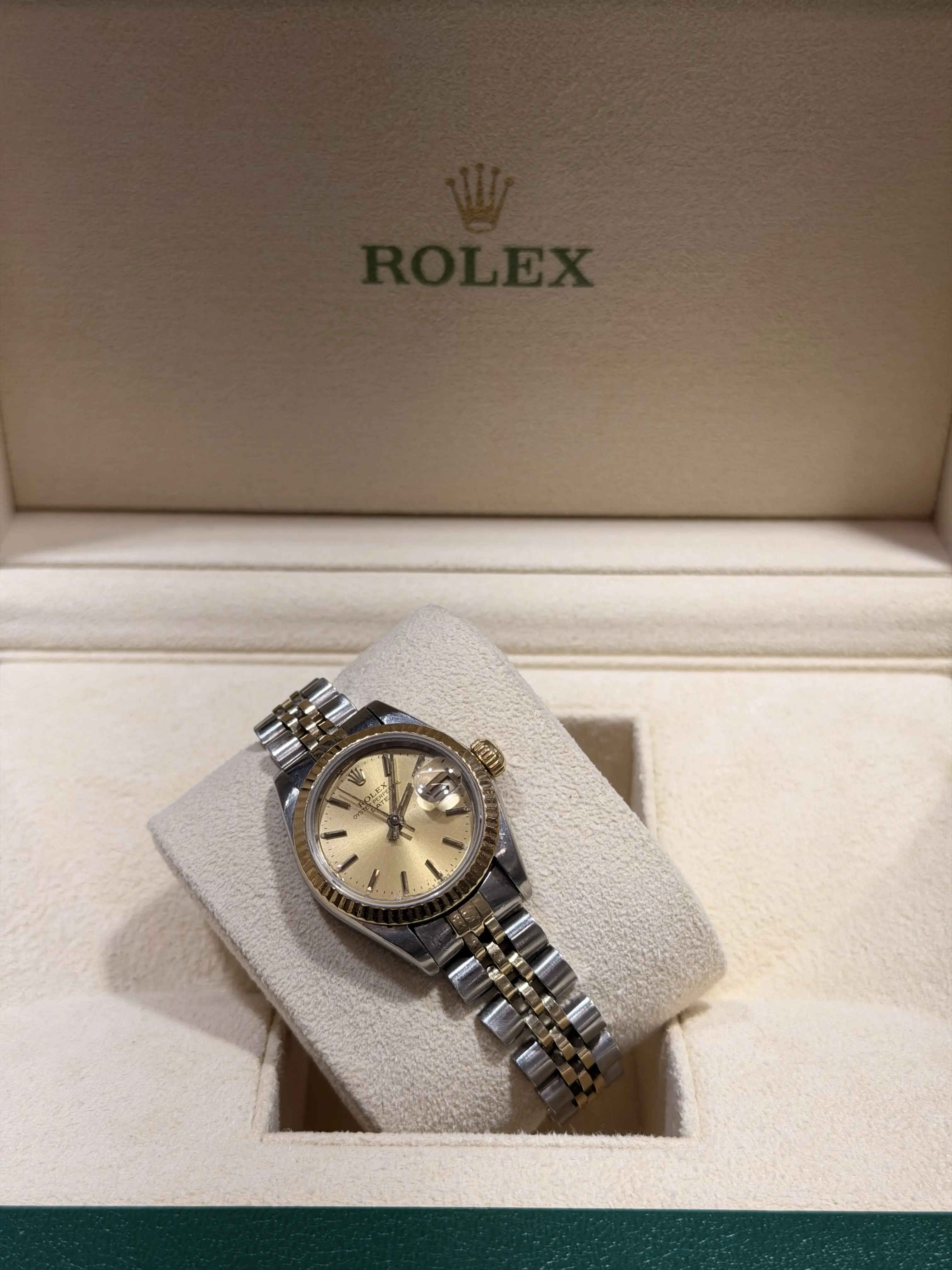 Rolex Datejust 26 mm Champagne Index Dial Jubilee Bracelet Two Tone Watch