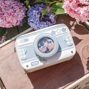 DIY Camera-Shaped Crossbody Bag Badges Card Ticket Decorations Display Anime-style Ita Bags Shoulder Bag Gift for Fan Girls