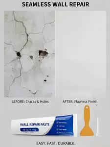 250g Wall Repair Paste, Multi-Purpose Drywall Patch Kit, Quick-Dry Crack Filler, Waterproof Heavy Duty Wall Mending Tool White Spackle