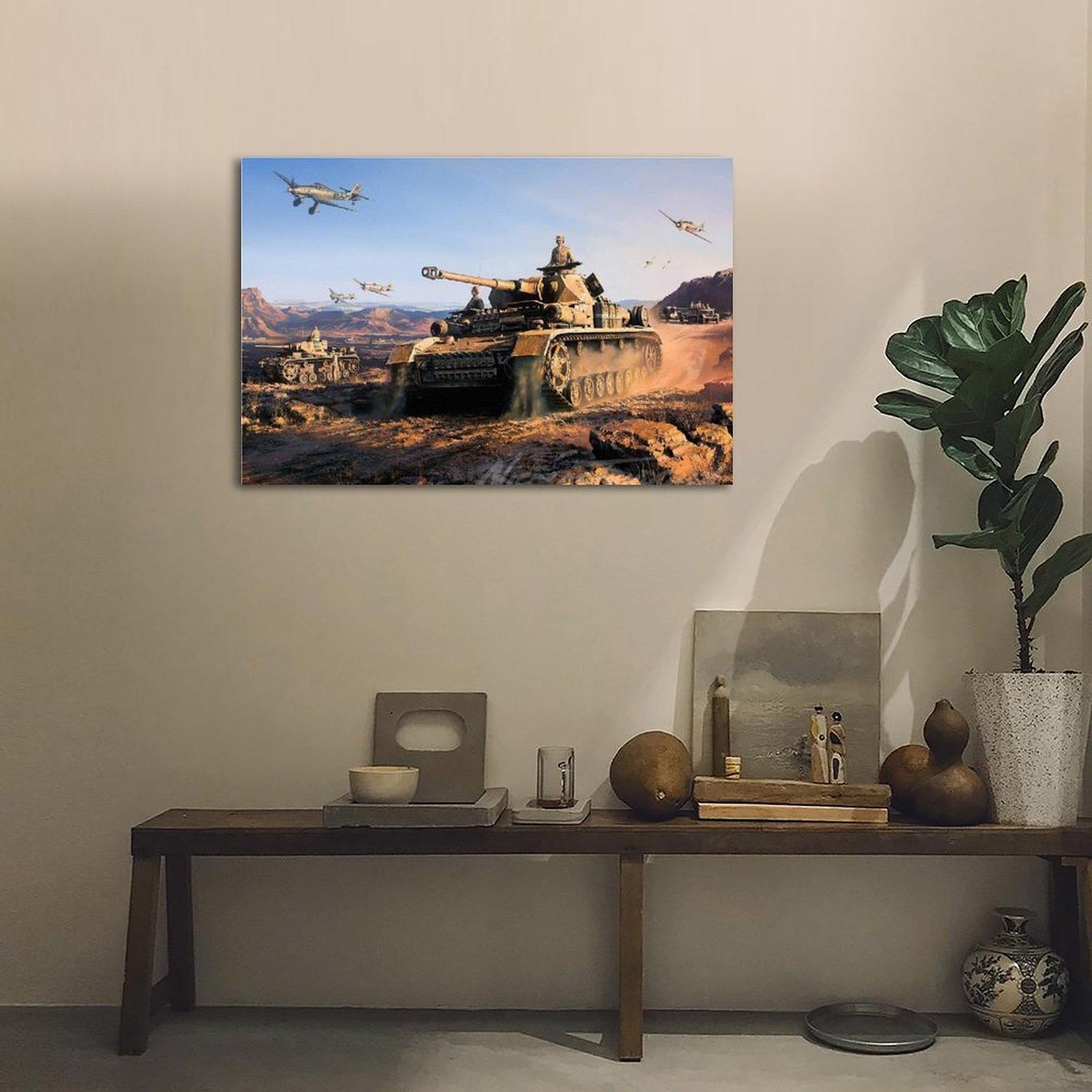 Military Tank Poster Panzer IV Tanks Poster Decorative Painting Canvas Wall Art Picture Print Modern Family Bedroom Decor