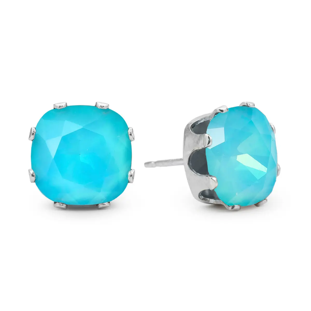 Private Island Cushion Sterling Silver Stud Earrings