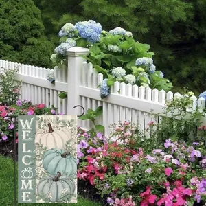 Pumpkin Pattern Garden Flag without Flagpole, Welcome Garden Flag, Outdoor Hanging Decor for Home Garden Yard