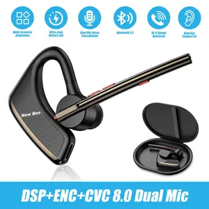 M50-New bee Bluetooth Earpiece V5.2Headset 24Hrs Talktime CVC8.0 Dual Mic Noise Cancelling for iPhone/Android/Driver/Business/Office HEADSET For the Hardworking Dad!