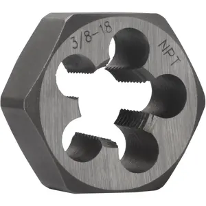 NPT Pipe Die, Industrial-Grade High Carbon Steel Rethreading Hex Die, Right Hand (3/8"-18)