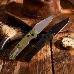 KS6106EDC Folding Pocket Tool – One-hand button lock, reverse tanto edge, compact and durable-ideal for camping, hiking, outdoor adventures, and everyday carry.A perfect gift for men and women.Aircraft-grade aluminum handle, CPM-154 blade.