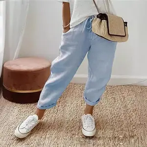 2025 Women’s Cotton Linen Summer Casual Capri/Palazzo Pants – Elastic Waist, Comfortable Loose Fit, with Pockets