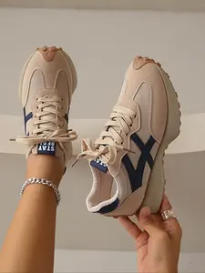 Women's Casual Vintage Sport Shoes, Colorblock Design, Student Flats, Perfect Gift for Her, Small Waist Comfortable Women's Shoes, Trendy Walking Sneakers
