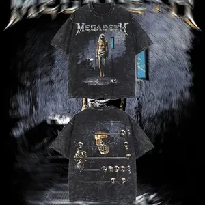 AUDIO WAVE RECORD - Megadeth Countdown To Extinction Heavy Metal Graphic T‑Shirt, Rock Music Graphic Hoodie, Rock band tee, Mexico style menswear