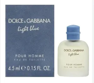 Dolce & Gabbana Light Blue Pour Homme 4.5ml (0.15 oz)MINI Eau de Toilette for Men Fresh Elegant Aromatic Citrusy Scent Compact Travel Sample