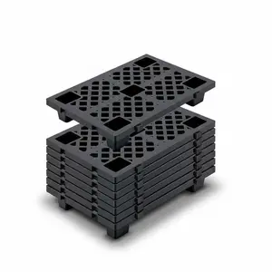 8 Pcs Lightweight Nestable Plastic Pallets - 23.6" x 15.8" Floor Pallets for Storage, Heavy Duty Waterproof with Ventilated Grids, Ideal for Warehouse, Garage, Basement, and Indoor Outdoor