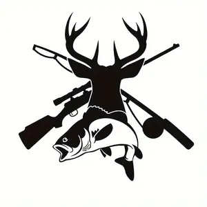 Hunting Deer Head Fishing Car Stickers Sticker For Cars Laptop Wall and Window Stickers Car