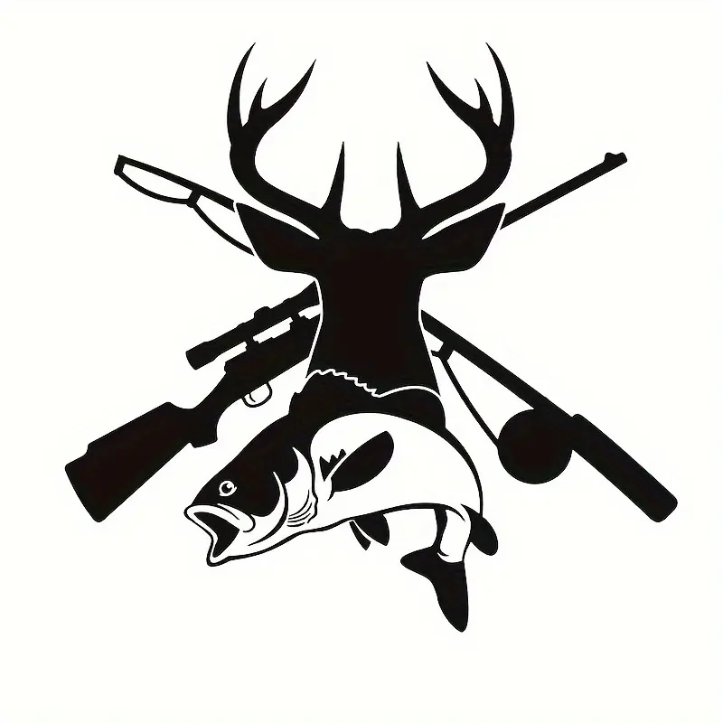 Hunting Deer Head Fishing Car Stickers Sticker For Cars Laptop Wall and Window Stickers Car Car Decal