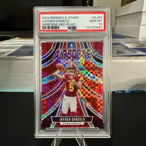 2024 Panini Rookies & Stars - Airborne Jayden Daniels #A-JDS Red Plaid (RC) PSA 10
