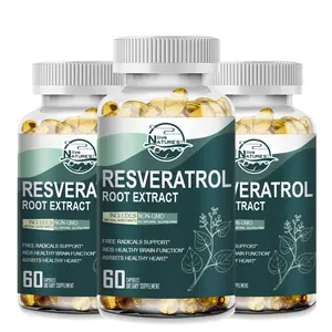 Resveratrol Capsules 3 Packs 1200mg per Sevring Natural Anti Aging Dietary Supplement Immune Support Improve Skin Health Non-GMO - Vitamin