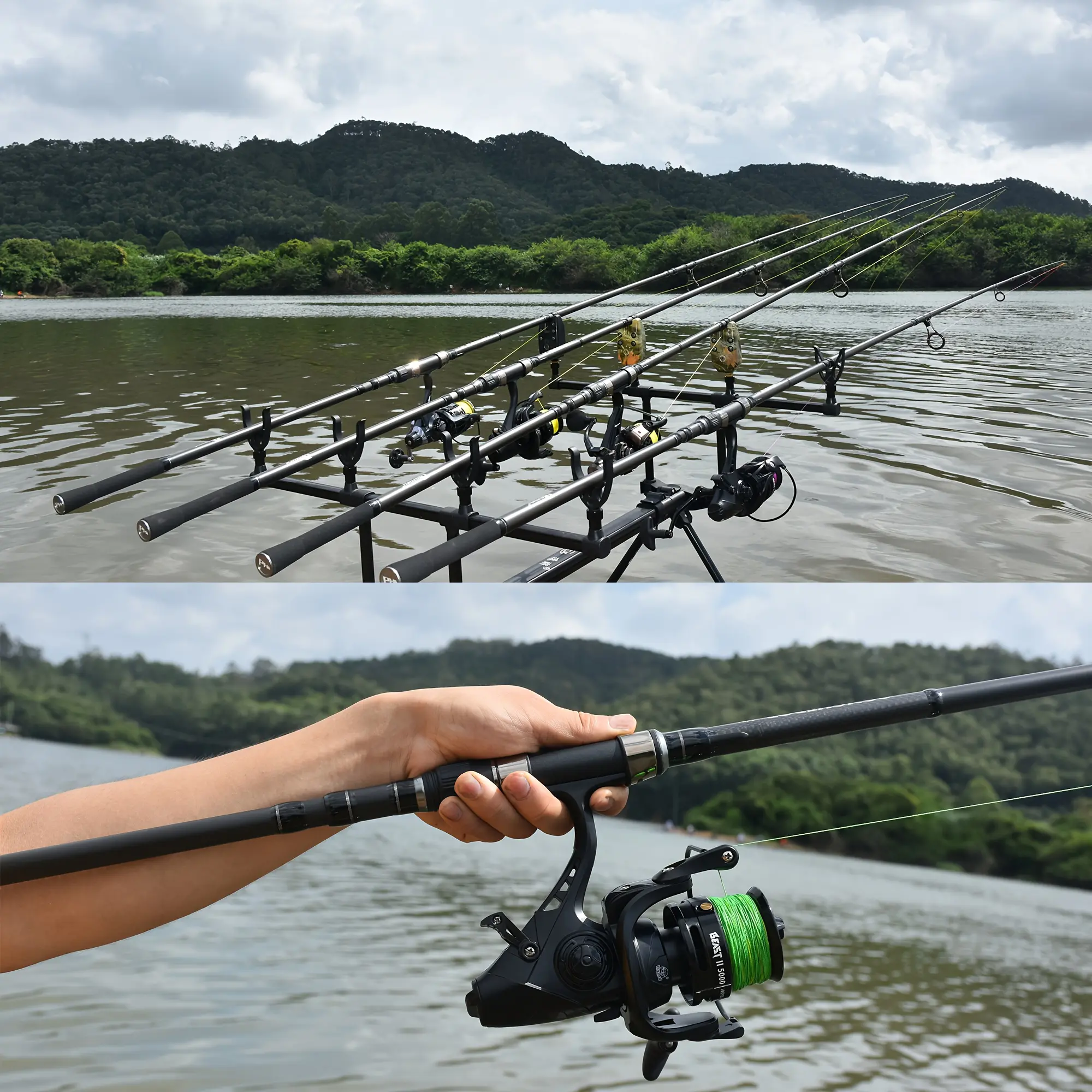 Portable Telescopic Carbon Fiber Surf Fishing Rod - 30T Spinning Surf Fishing Pole, 3.5lb Heavy Duty, 58cm Shrink Length, for Shore Casting, Ideal for Adult Beginners, Carbon Fiber Surf Fishing Rods, Spinning Surf Fishing Rods