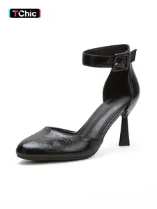 Women's Elegant One Strap Pointed Toe Low Heel Shoes, Retro Mary Jane Style, Versatile Office & Casual Wear, Comfortable Daily Footwear, Stiletto