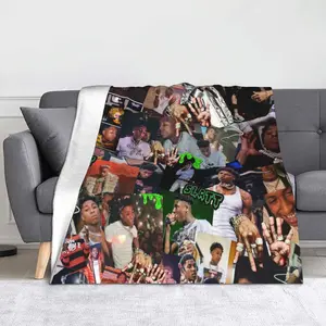 YoungBoy $latt Funny Blanket Horizontal Flannel Blanket Suitable for Sofa Bedroom Car Soft Air Conditioning Blanket etc. Suitable for all seasons Applies to Super Soft Decorative Sofa/Sofa/Dedroom