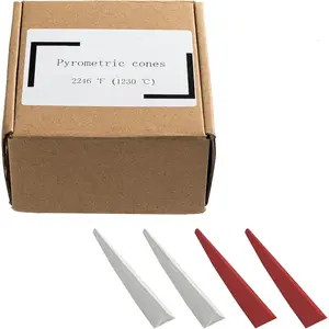 Pyrometric Cones 6 (PKG/60), Capable of Monitoring Ceramic kiln Temperature（2246 ℉/1230 ℃）– Random Color (White/Red)