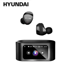 HYUNDAI SpaceAiPro Full-Color Touch Display Multifunctional Earbuds, Large Dynamic Stereo Sound Quality, Light-weigh & Waterproof Headphones with ENC Call Noise Canceling Mic