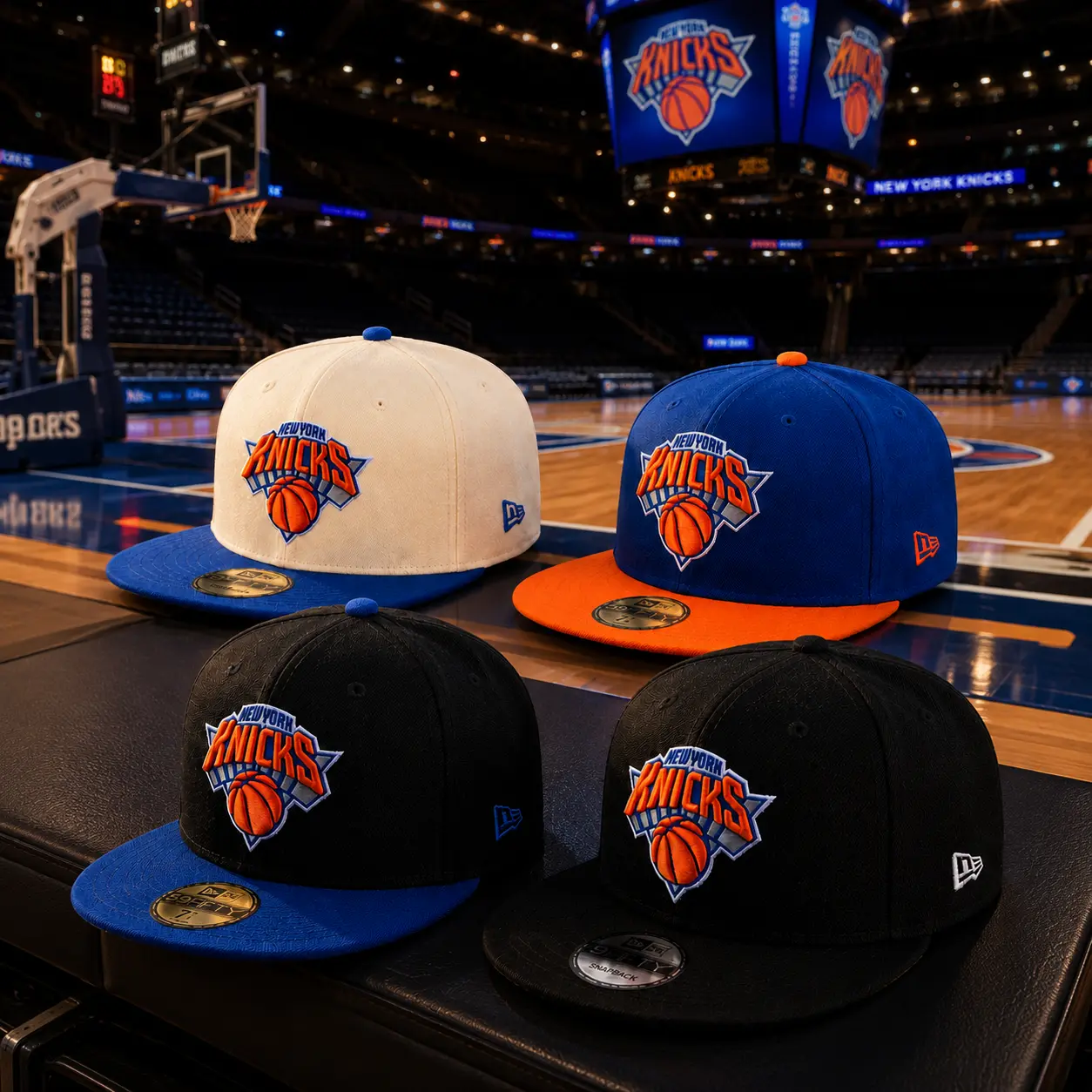 New York Knicks New Era 59FIFTY Fitted Hat – Official NBA Flat Brim Cap, Premium Embroidered Logo, Streetwear Baseball Cap for Men & Women