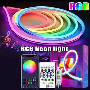 LED Strip Light RGB 1m/3m/5m/10m/15m Smart Led Light Neon Rope Lamp for Bedroom Music Sync Color Changing, Living Room Game Party Decoration