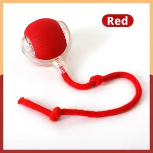Bite Resistant Automatic Cat Teasing Ball with Rope Self Fun Stress Relieving Toy for Pets Smart Interaction Jumping Ball featuring Red Lights Ideal for Engaging Play