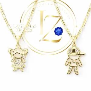 Figaro Chain Boy and Girl Pendant