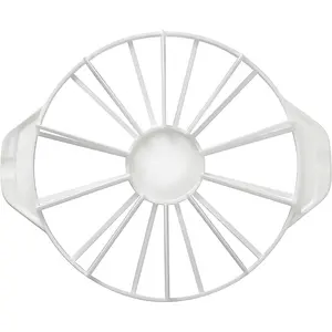 Round Double Sided Cake Portion Cutter Marker Slicer for 10 or 12 Even Slices, White 26.8cm/10.6In Diameter