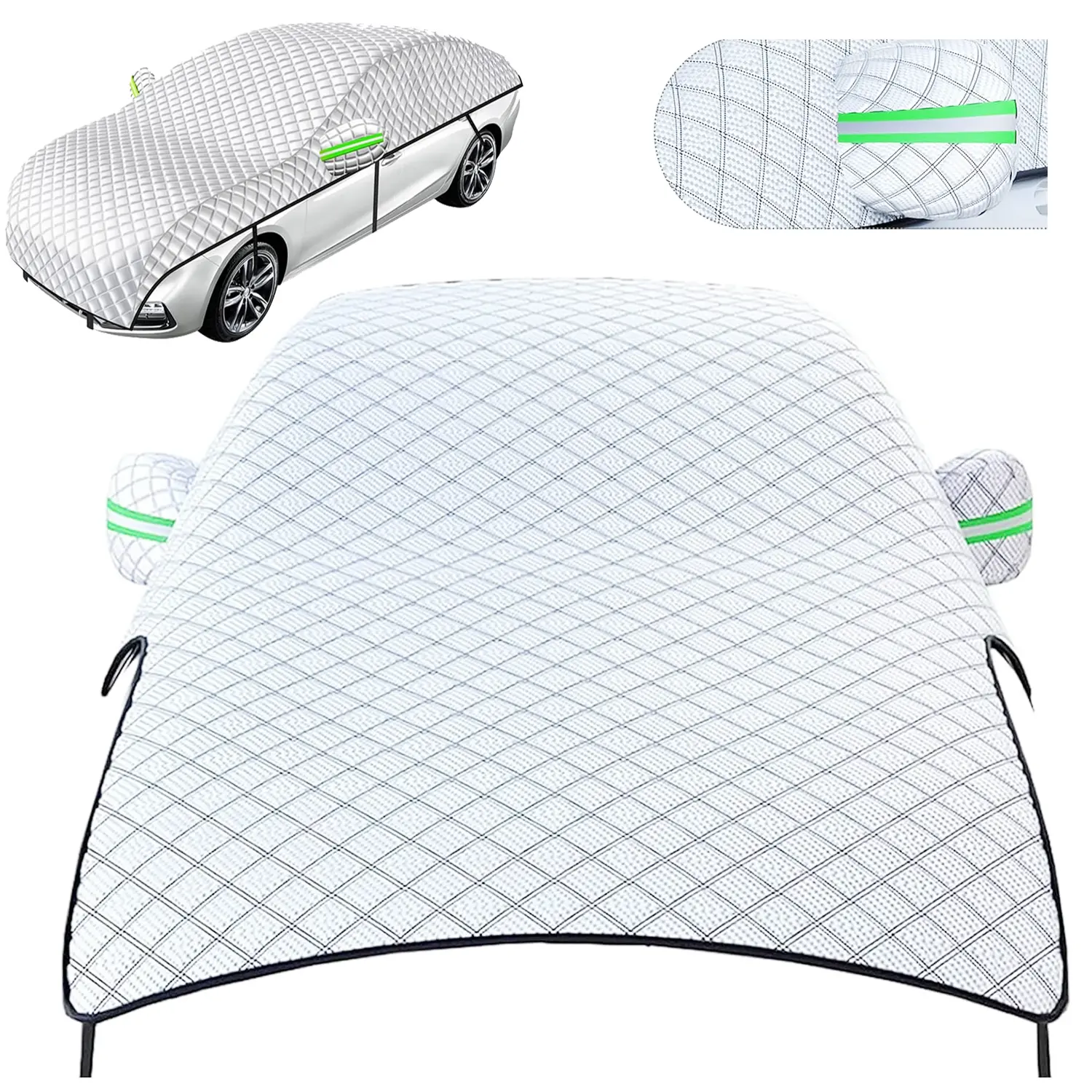 Windshield Cover for Ice, Snow & Frost Protection (197x67 inches), All-Weather Car Roof Windshield Protector for Sedans, SUVs & Hatchbacks