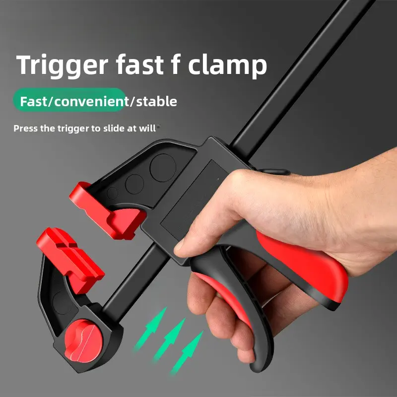 6inch One-Hand Trigger Expansion Clamp, Quick-Action One-Hand Woodworking Clamp, Suitable for Woodworking, Carpentry, Home Renovation, DIY, Construction Engineering