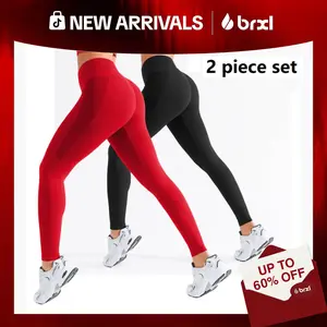 BRXL BrxlGrit 2-Piece set High-Waisted Yoga Pants for Women - Seamless Tummy Control& Butt Lifting Workout Leggings  leggings with pockets womenswear minimalist#Parati #GymWorkout #outdoorfun #warmupforholiday#tiktokmademebuyit
