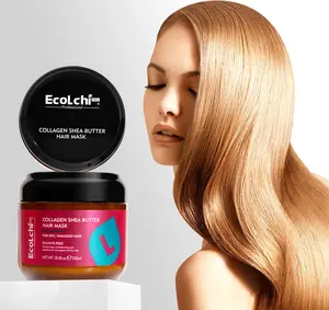 ECOLCHIPRO Collagen Shea Butter Hair Mask Deep Repair Conditioning Collagen Shea Butter Hair Treatment for Dry and Damaged Hair All Hair Types 18.6 oz 550ml Organic Haircare Natural Haircare hair products