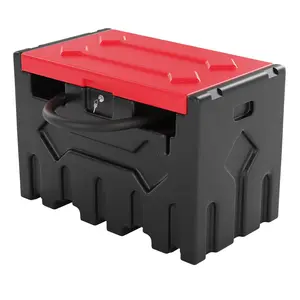 GARVEE 52 Gallon Portable Diesel Fuel Tank with 12V Electric Transfer Pump, High Flow 10 GPM, Durable Diesel Transfer Tank with 13ft Hose and Auto Nozzle for Easy Fuel Transportation, Black & Red