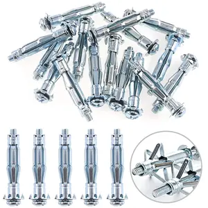 30Pcs 6x52MM Heavy Duty Zinc Plated Steel Molly Bolt Hollow Drive Wall Anchor Screws Set for Drywall, Plaster and Tile (M6x52)