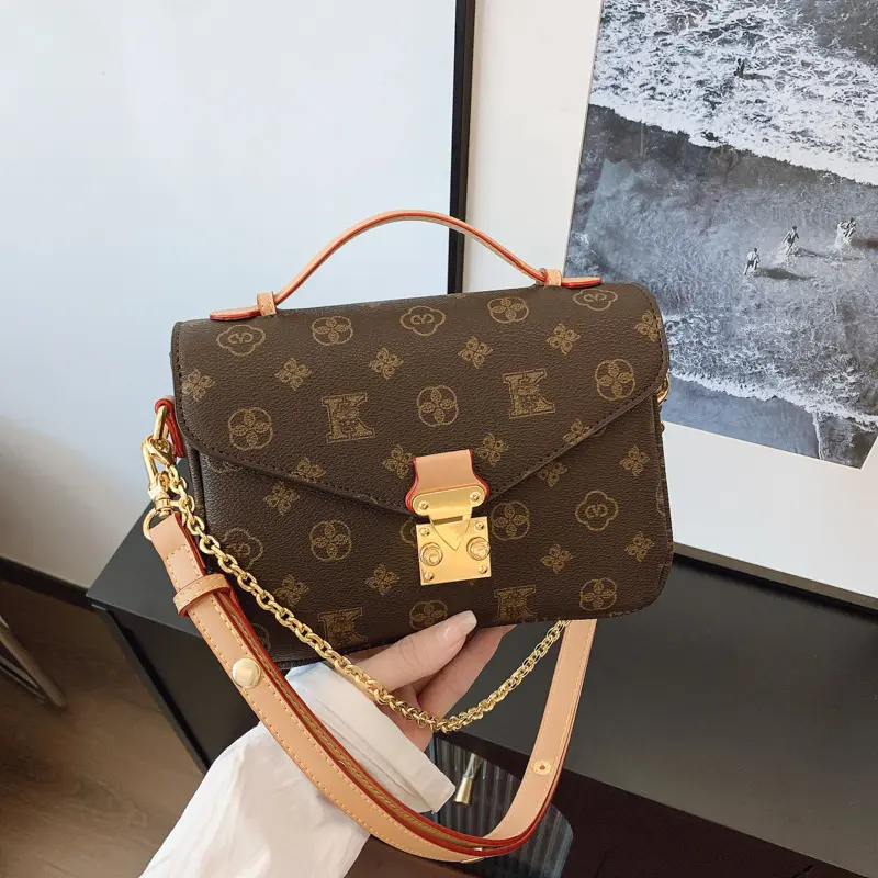 Chic Monogram Print Box Bag for Women, a Small Commuter Bag with Chain Strap and Top Handle for Multi-Carry, Small Box