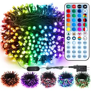 Color Changing Halloween Lights, 66ft 200 LED RGB Christmas Lights Music Sync, 120+ Modes Remote Dimmable Outdoor Christmas Light, Mini Tree Light Indoor Plugin for Xmas Halloween Party Decor
