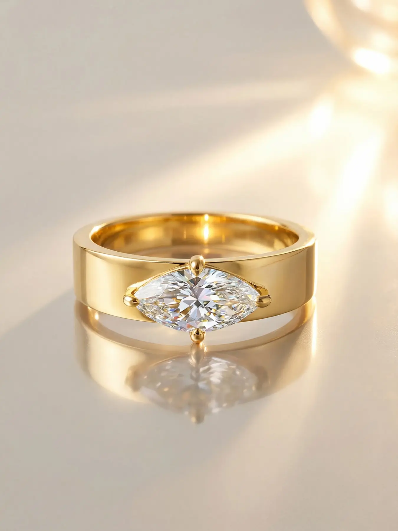 1 PC Marquise, Egg-shaped, Marquise cut ring, Teardrop Zircon Ring, Artificial Zircon Ring, Artificial Gemstone Ring for Women Jewelry for Wedding Engagement Party Daily Gift