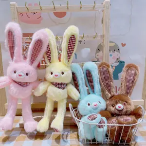 Cute Pull-Ear Rabbit Plush Keychain, Creative Key Ring Toy, Surprise Small Gift, Fun Hanging Decoration, Perfect Present Idea