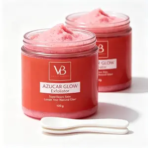 Brightening Sugar Scrub Facial Cleanser 100g – Glow & Hydrating Daily Exfoliant for Smooth Skin, Azucar Glow by VB Blanqueaculos Cleansing